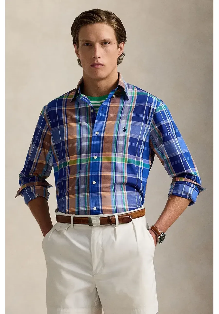 obrazek 1 Polo Ralph Lauren koszula bawełniana męska kolor niebieski regular z kołnierzykiem klasycznym 710960639