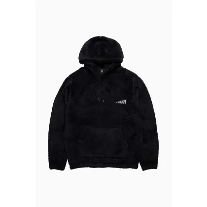 Zdjęcie by Parra bluza z domieszką wełny Mirrored Flag kolor czarny z kapturem gładka 48420.BLACK-BLACK
