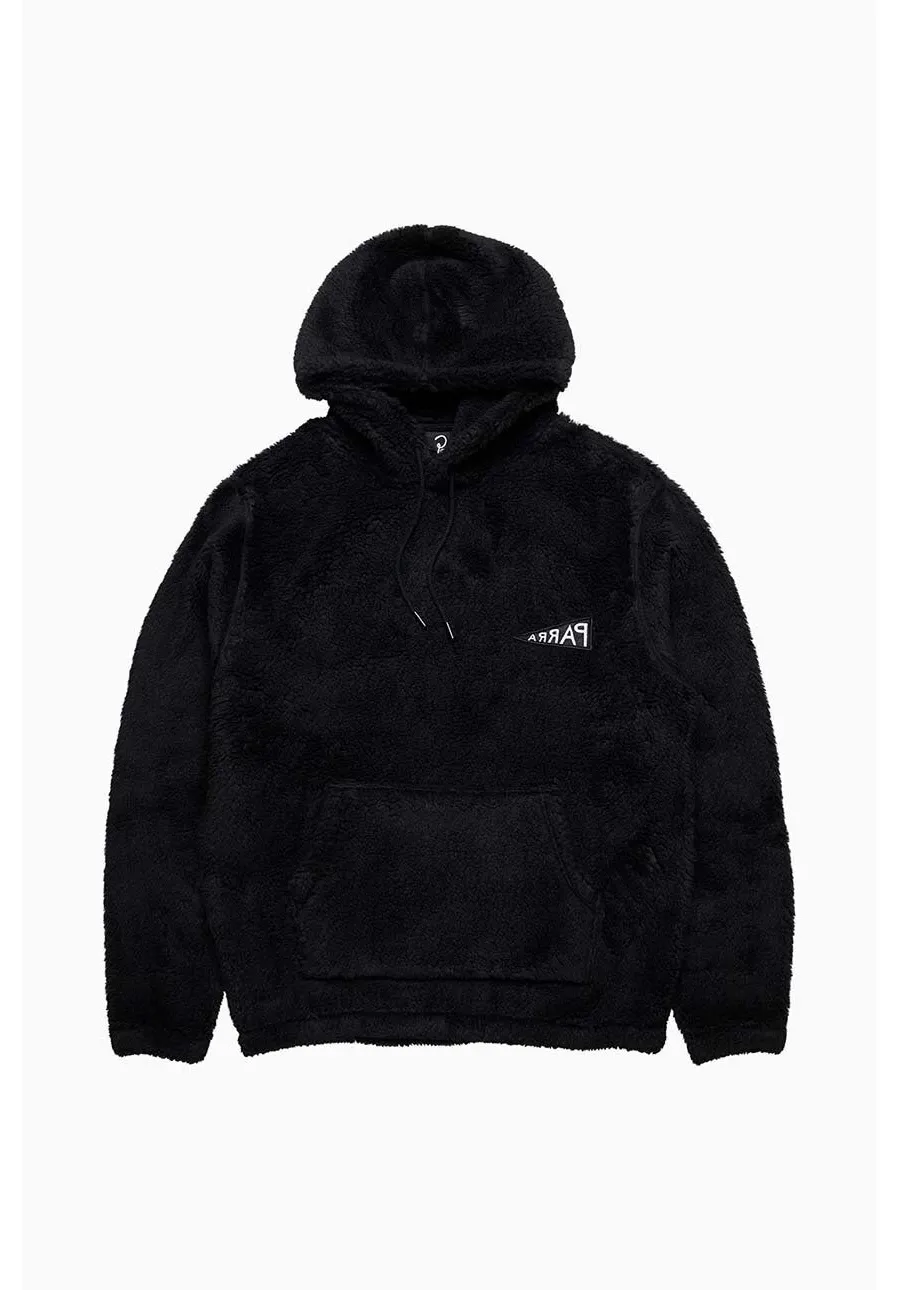 obrazek 1 by Parra bluza z domieszką wełny Mirrored Flag kolor czarny z kapturem gładka 48420.BLACK-BLACK