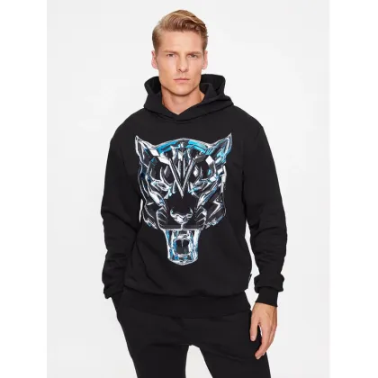 Zdjęcie Plein Sport Bluza Hoodie Sweatshirt Chrome Tiger AACC MJB3163 SJO001N Czarny Regular Fit