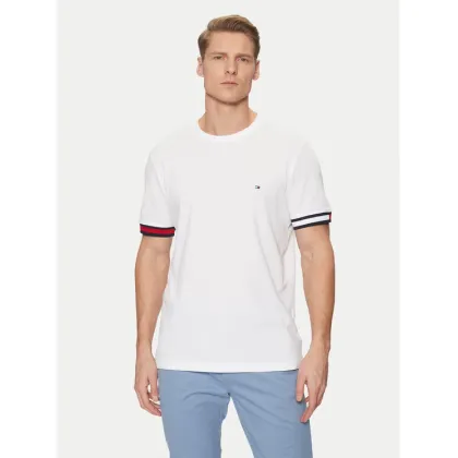 Zdjęcie Tommy Hilfiger T-Shirt Global Stripe MW0MW38078 Biały Regular Fit