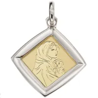Picture Madonna and Child Jesus medallion 15x15mm