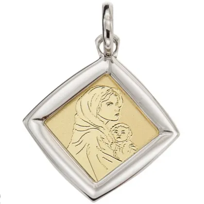 Zdjęcie Medalik Madonny z Dzieciątkiem Jezus 15x15mm