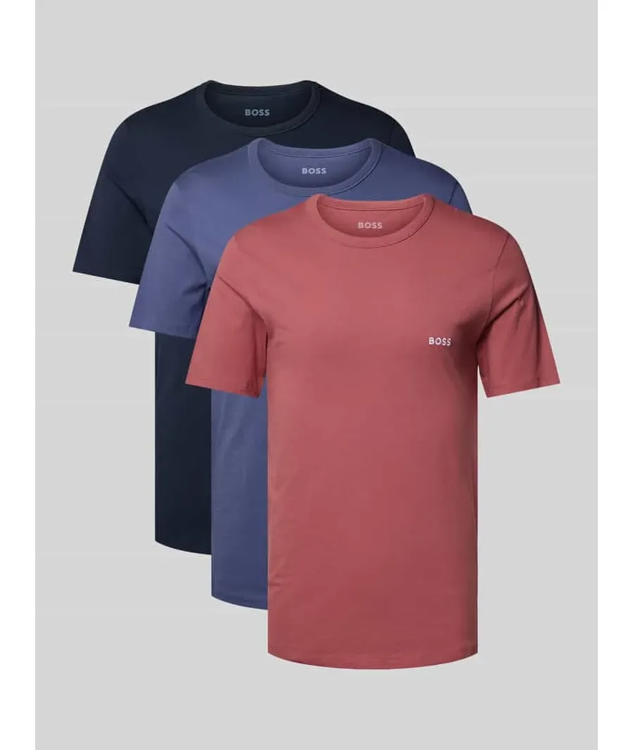 obrazek 1 T-shirt z okrągłym dekoltem w zestawie 3 szt. model ‘Classic’