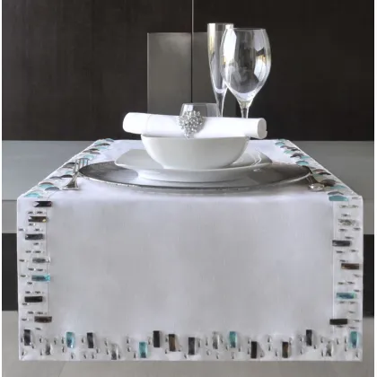 Picture Table runner decorated with colorful Gioiello stones
