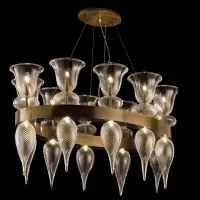 Picture A wonderful Italian hanging chandelier - handmade Murano glass