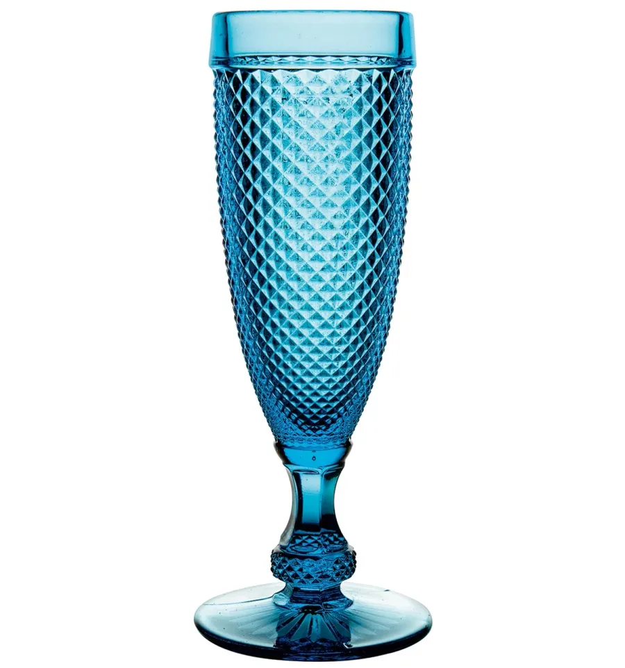 obrazek 1 Klasyczny zestaw czterech niebieskich kieliszków do alkoholu z kolekcji Bicos Azul o wyjątkowym kształcie - Vista Alegre