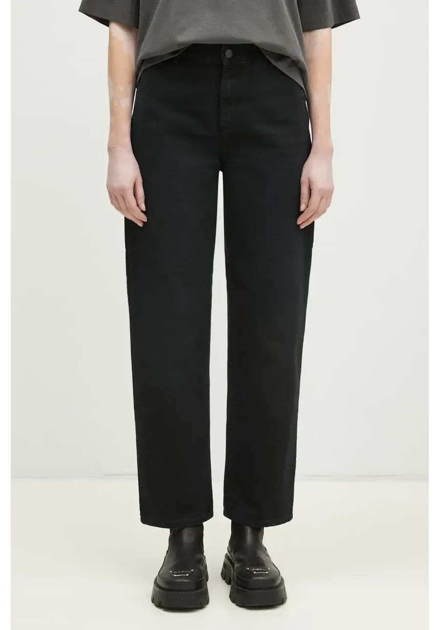 obrazek 1 Carhartt WIP spodnie bawełniane Pierce Pant Straight kolor czarny fason cargo high waist I034323.894O