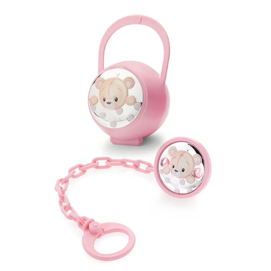 obrazek 1 Wyjątkowy zestaw - uchwyt na smoczek i zacisk do smoczka „Miś”