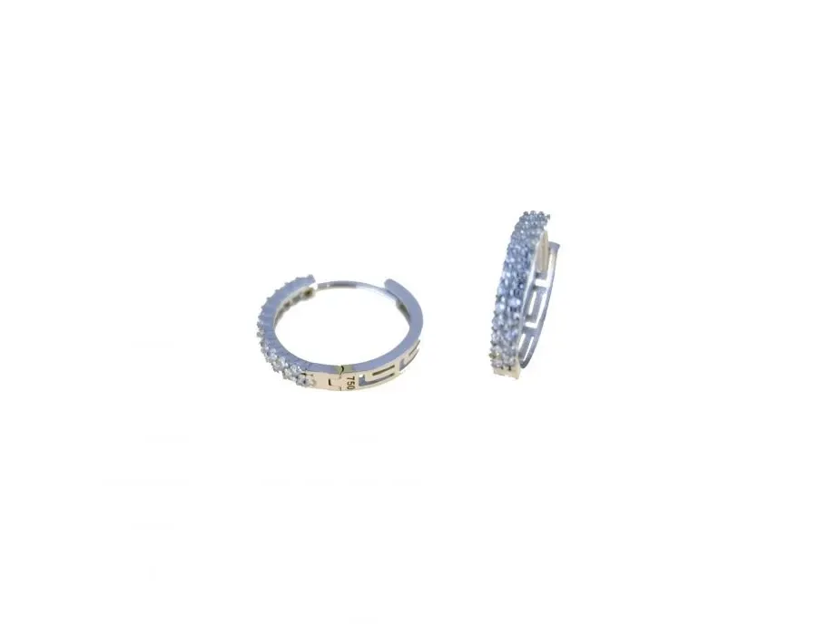 obrazek 1 Włoskie kolczyki kółka z cyrkoniami śr.13mm