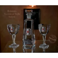 Zdjęcie Karafka i kieliszki Bohemia z bursztynem - Victorian Style