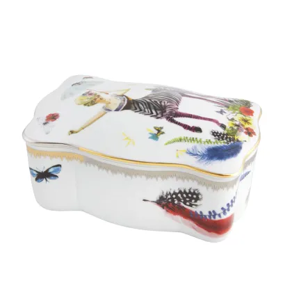 Zdjęcie Unikatowy pojemnik Zebra Girl Caribe z porcelany z ozdobnym motywem inspirowanym tropikami - Vista Alegre