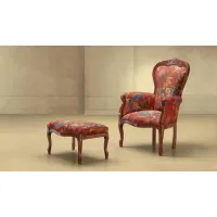Picture Elite armchair and pouf in French style – Morello Gianpaolo