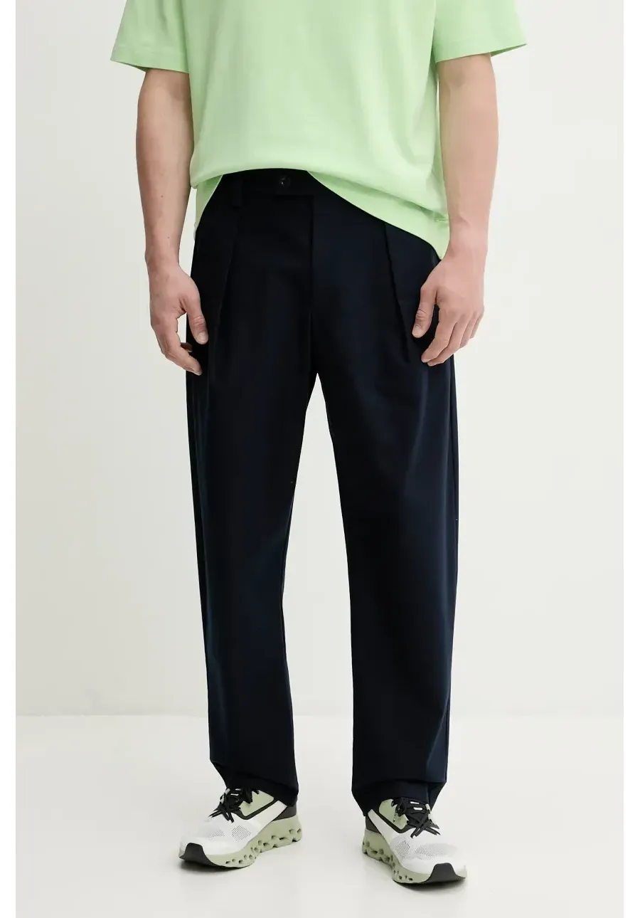 obrazek 1 A.P.C. spodnie bawełniane pantalon renato męskie kolor granatowy w fasonie chinos COHFU.H08428