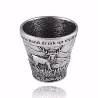 Picture A small whiskey glass decorated with a nature scene - a gift for him or her