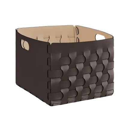 Zdjęcie Niepowtarzalny skórzany kosz Dubai w kolorze czekoladowym