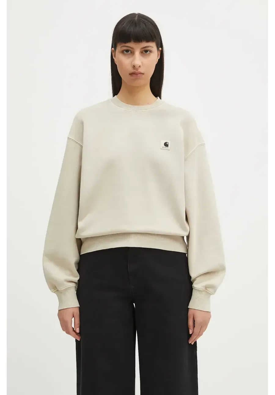 obrazek 1 Carhartt WIP bluza bawełniana W' Nelson Sweatshirt damska kolor beżowy gładka I029537.2LPGD