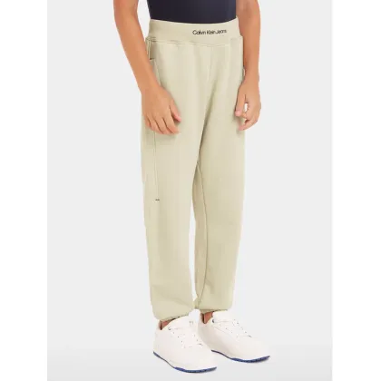Zdjęcie Calvin Klein Jeans Spodnie dresowe Intrasia Logo IB0IB02081 Beżowy Regular Fit