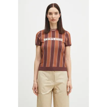 Zdjęcie Martine Rose t-shirt Logo Tight damski kolor brązowy 959YA12700