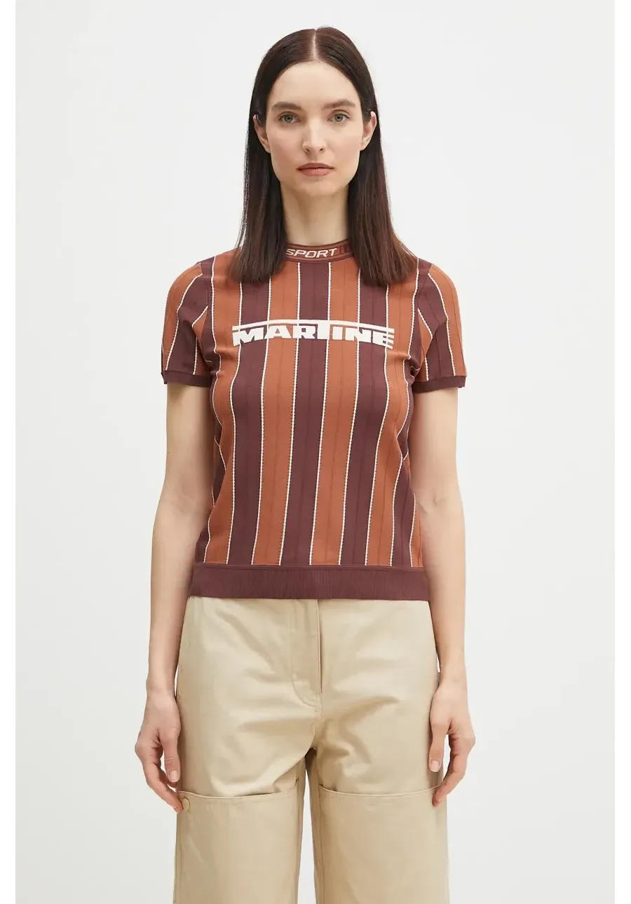 obrazek 1 Martine Rose t-shirt Logo Tight damski kolor brązowy 959YA12700