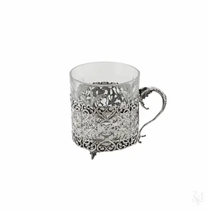 Zdjęcie Pięknie zdobiona srebrna filiżanka do herbaty - Zaramella Argenti