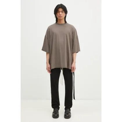 Zdjęcie Rick Owens t-shirt bawełniany Tommy T męski kolor brązowy gładki DU01E3259.RN