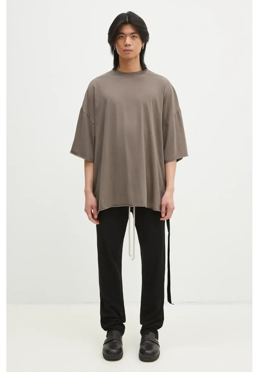 obrazek 1 Rick Owens t-shirt bawełniany Tommy T męski kolor brązowy gładki DU01E3259.RN