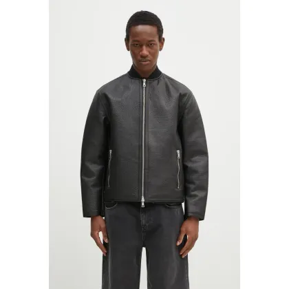 Zdjęcie MKI MIYUKI ZOKU kurtka skórzana Shearling Bomber Jacket kolor czarny przejściowa SHEARLING.BOMBER.JACKET