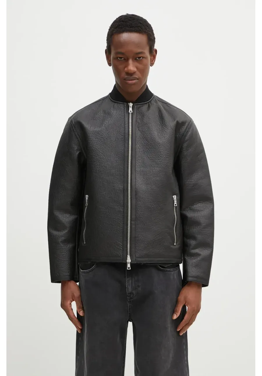 obrazek 1 MKI MIYUKI ZOKU kurtka skórzana Shearling Bomber Jacket kolor czarny przejściowa SHEARLING.BOMBER.JACKET