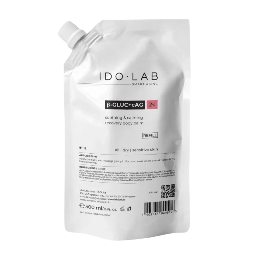 obrazek 1 Ido Lab B-Gluc + cAG Intensywnie nawilżający i łagodzący krem do ciała refill 500ml 500 ml