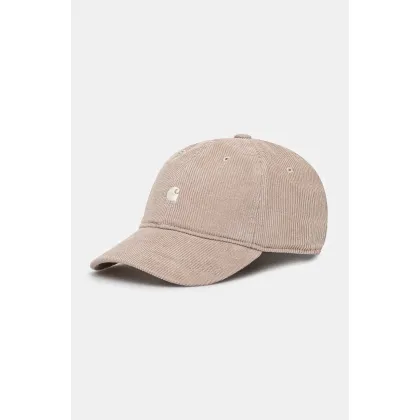 Zdjęcie Carhartt WIP czapka bawełniana I028955 Harlem Cap kolor beżowy gładka