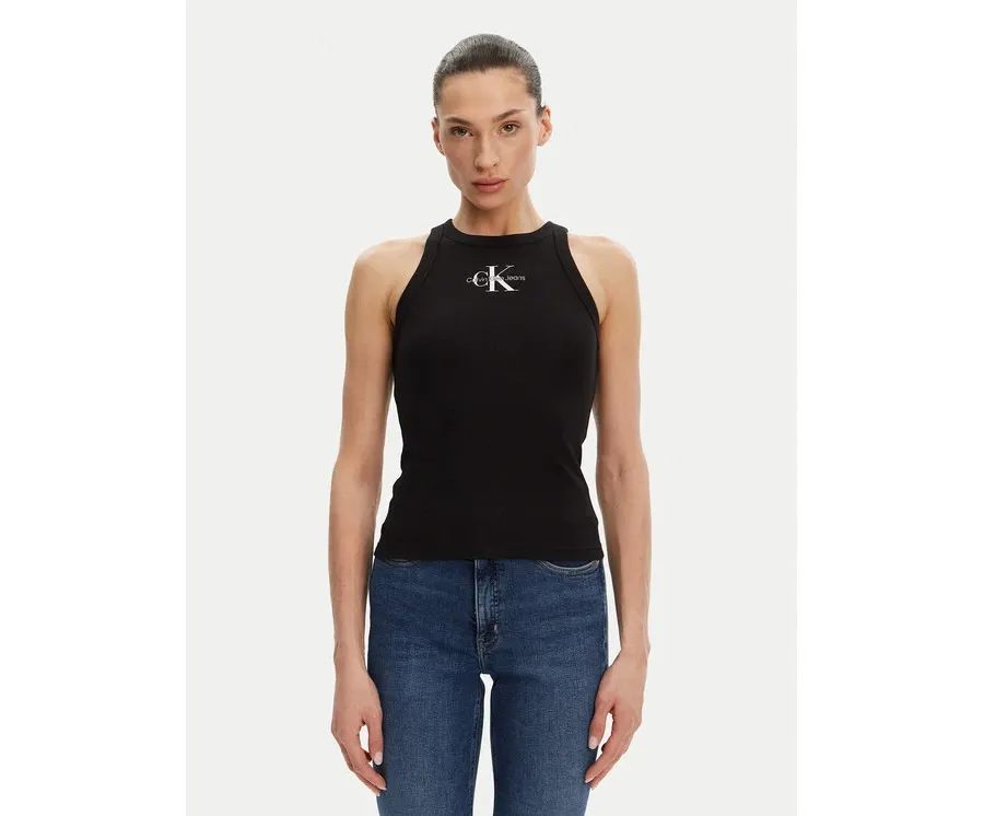 obrazek 1 Calvin Klein Jeans Top Monologo J20J225301 Czarny Slim Fit