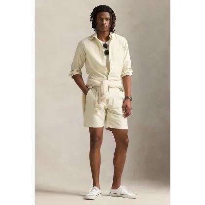 Zdjęcie Polo Ralph Lauren szorty bawełniane Flat Front męskie kolor beżowy 710958587