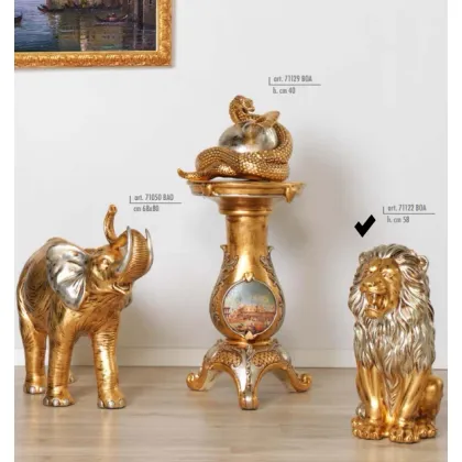 Picture Sitting lion made of ceramics - Valle d'oro Patchi