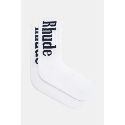 Zdjęcie RHUDE skarpetki Vertical Logo męskie kolor biały RHPS25SO02117