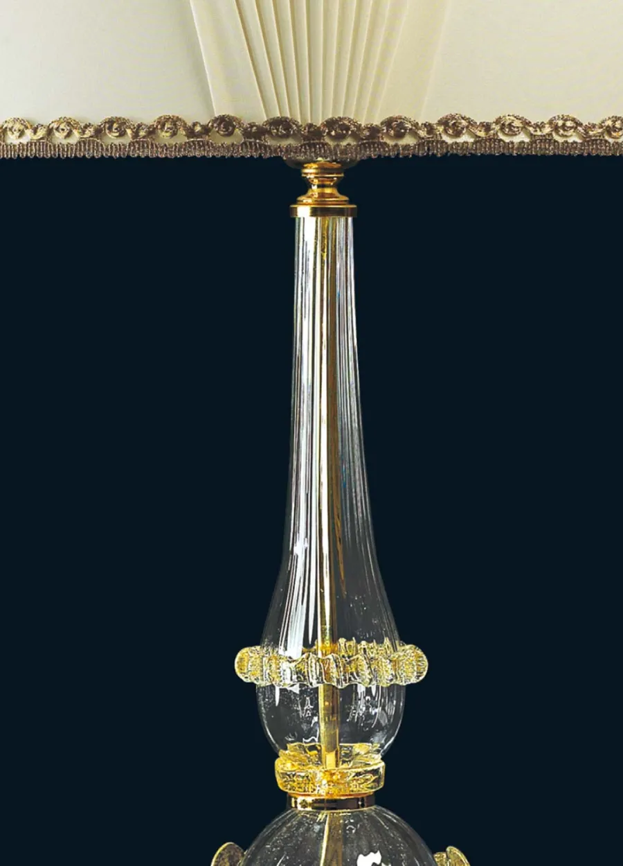 obrazek 4 Ekskluzywna wenecka duża lampa stołowa ze szkła Murano i złota