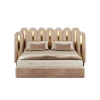 Picture Luxurious bed with an original headboard