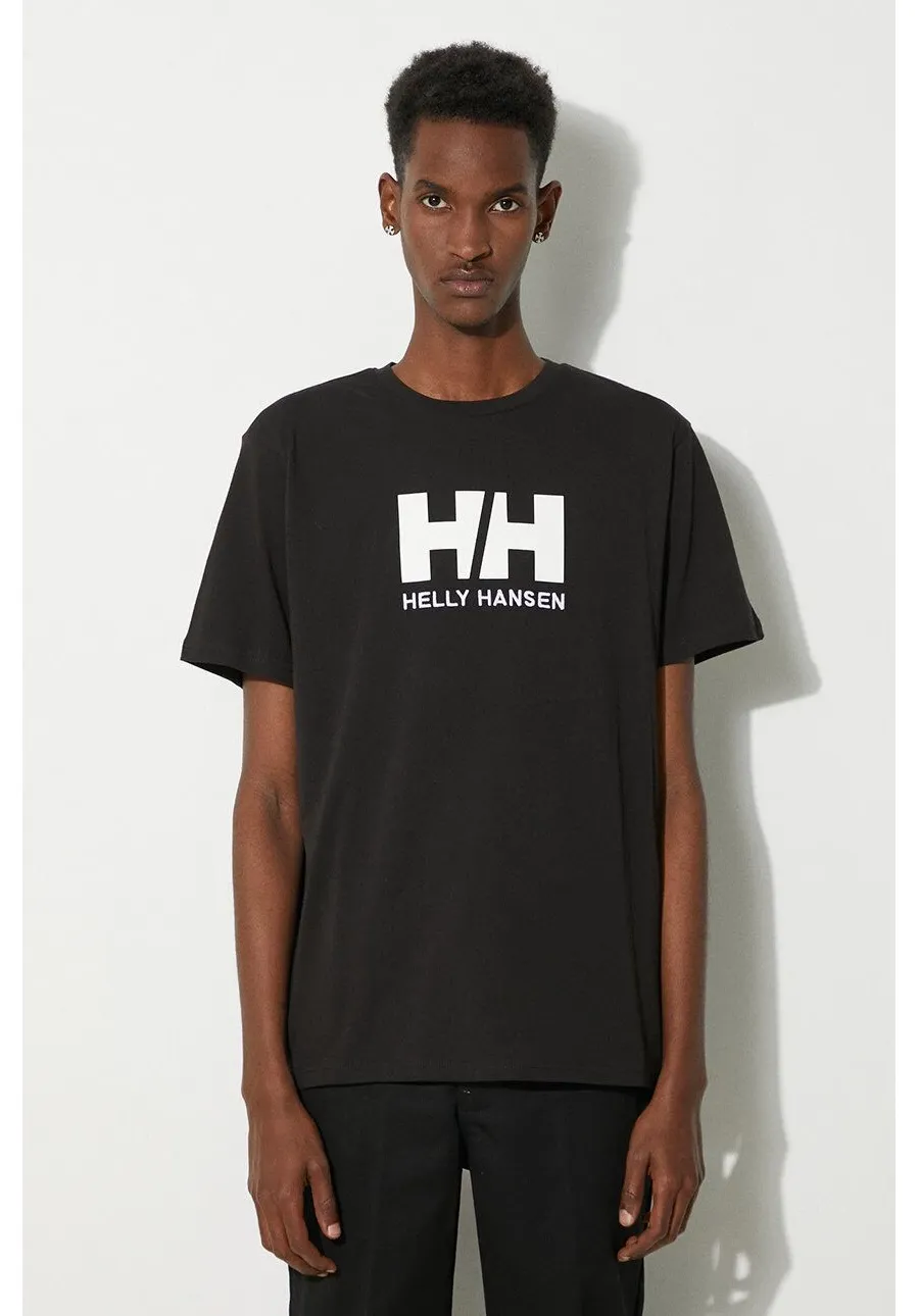 obrazek 1 Helly Hansen t-shirt HH LOGO T-SHIRT męski kolor czarny z aplikacją 33979