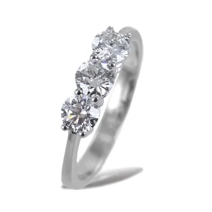 Zdjęcie Duży włoski pierścionek Trilogy z diamentami 0,90 ct