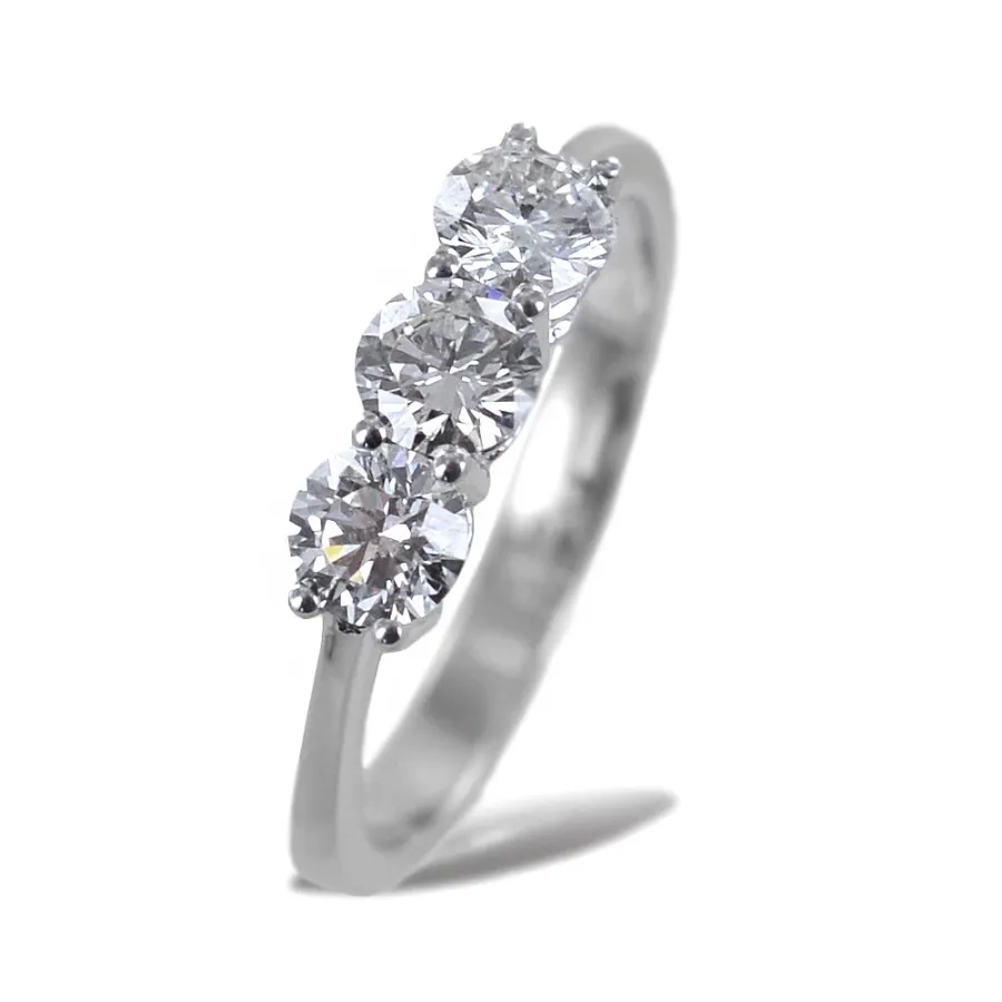 obrazek 1 Duży włoski pierścionek Trilogy z diamentami 0,90 ct