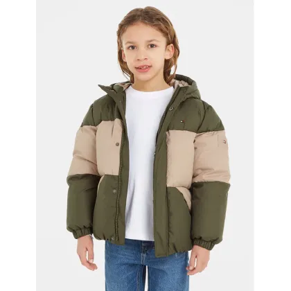 Zdjęcie Tommy Hilfiger Kurtka puchowa Essential Colorblock KB0KB08559 S Zielony Regular Fit