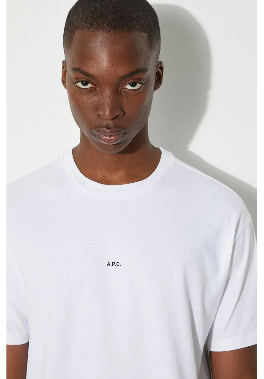 obrazek 1 A.P.C. t-shirt bawełniany t-shirt boxy micro logo GOTS męski kolor biały gładki COHBW.H26386