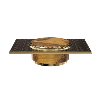 Picture A timeless, sophisticated table - brass, veneer, veneer - Soberanna