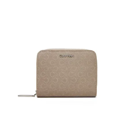 Zdjęcie Calvin Klein Mały Portfel Damski Ck Must Aop Md Zip Around W Flap LV04F1037G Beżowy