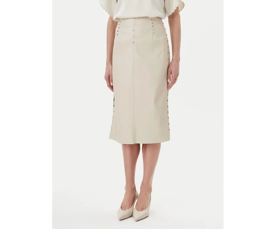 obrazek 1 Bruuns Bazaar Spódnica z imitacji skóry Tuanelle BBW4392 Beżowy Regular Fit