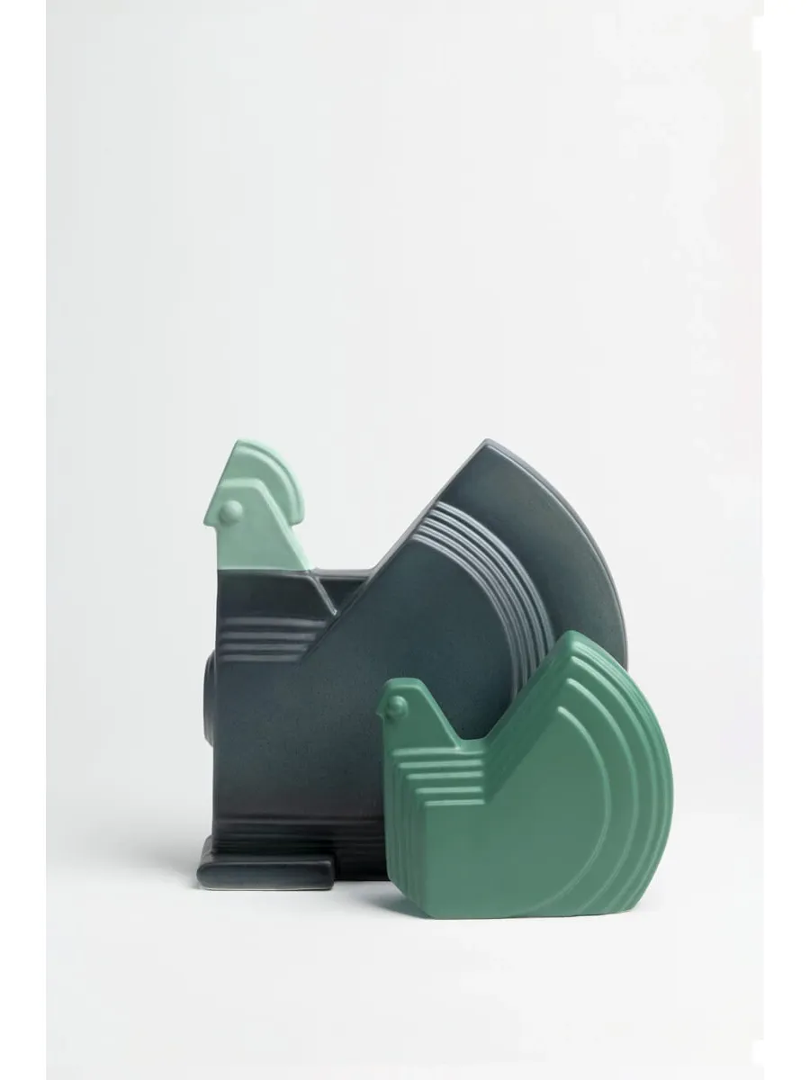 obrazek 2 Stylowa ceramiczna figurka koguta do salonu - design Remo Buti