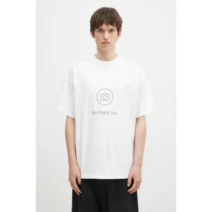 Zdjęcie VETEMENTS t-shirt bawełniany No Posts Regular kolor biały z nadrukiem UA66TR730W