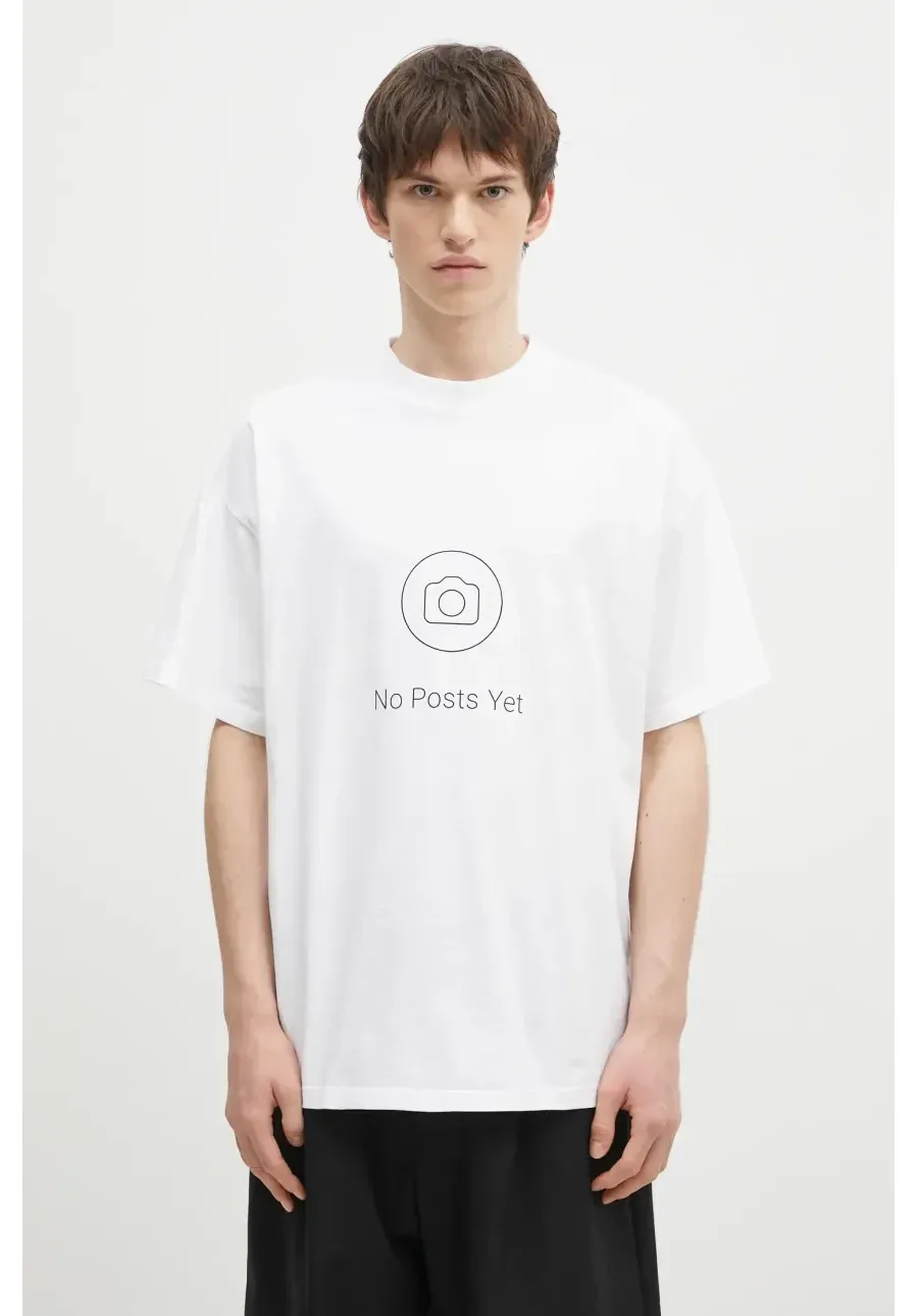 obrazek 1 VETEMENTS t-shirt bawełniany No Posts Regular kolor biały z nadrukiem UA66TR730W