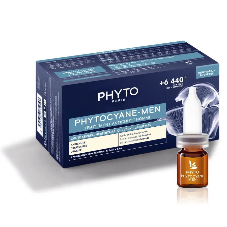obrazek 1 Phyto Phytocyane Kuracja przeciw wypadniu włosów dla Mężczyzn Postępujące Wypadanie włosów 12X5Ml 60 ml