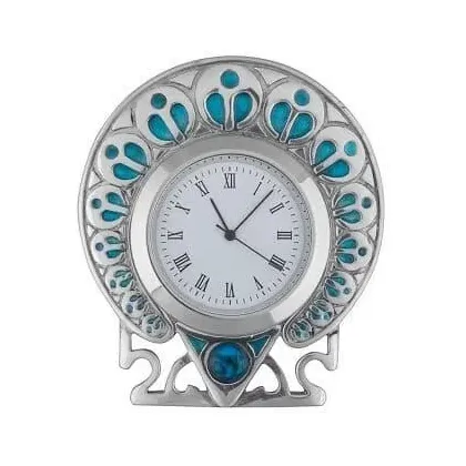 Zdjęcie Zegar z emalią w pawie wzory - prezent dla niego lub dla niej